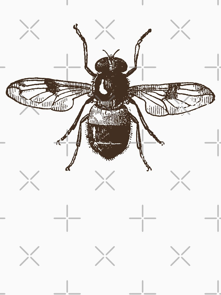 Vintage bee dark academia brown and cream by neopop