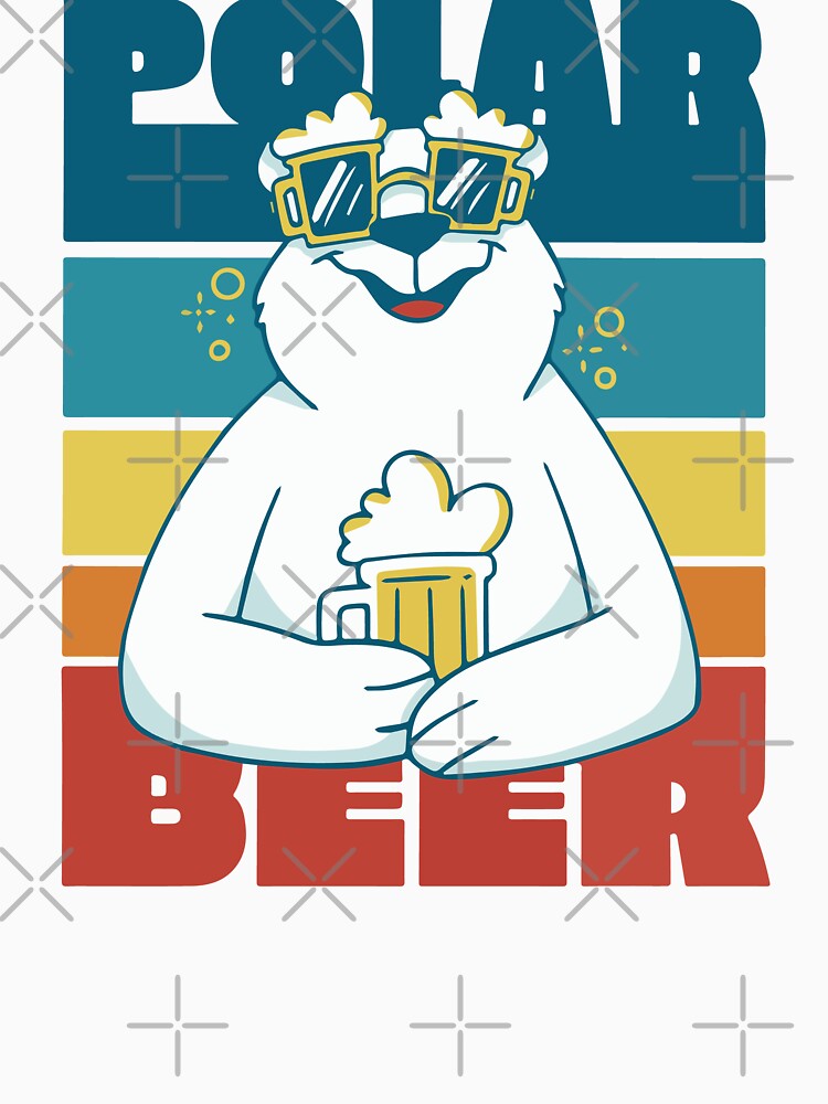 Featuring a polar bear holding a beer - Polar bear animal with beer by Palteeshop