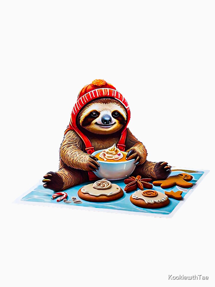 Christmas sloth making cookies by KookiewthTae