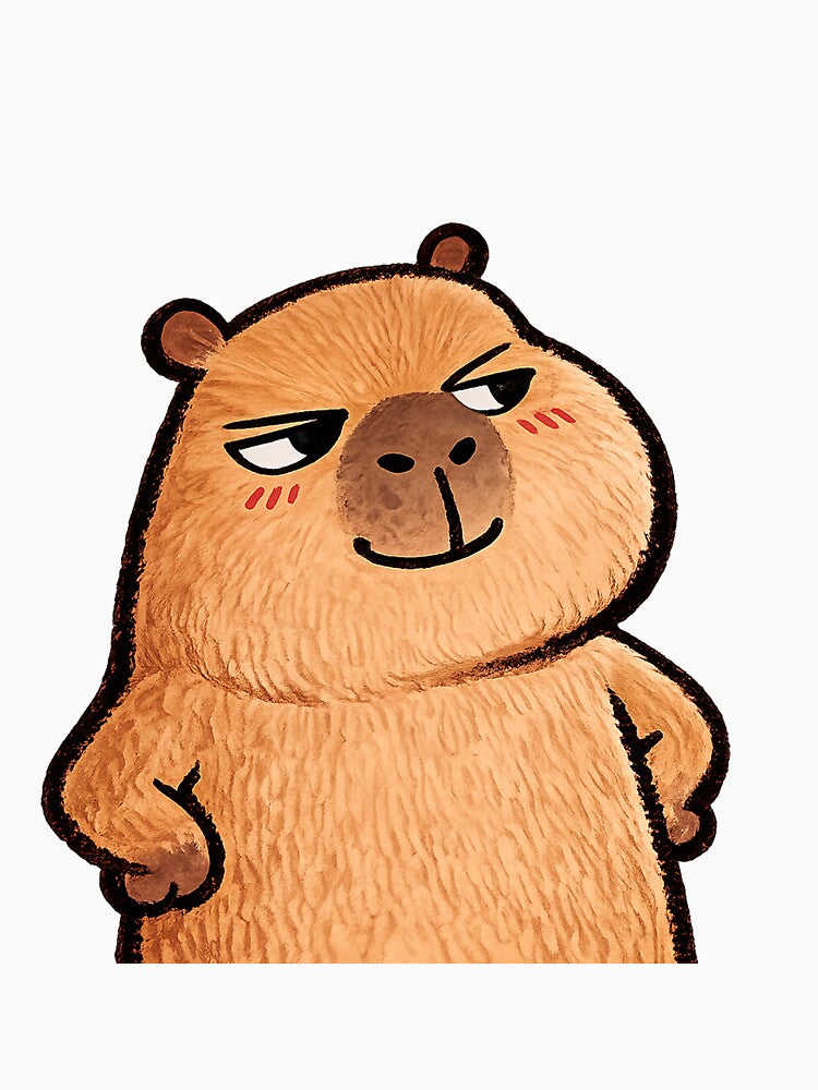 Smug Capybara | Cute Sassy Kawaii Capybara Sticker & Funny Animal T-Shirt by Atum&Art