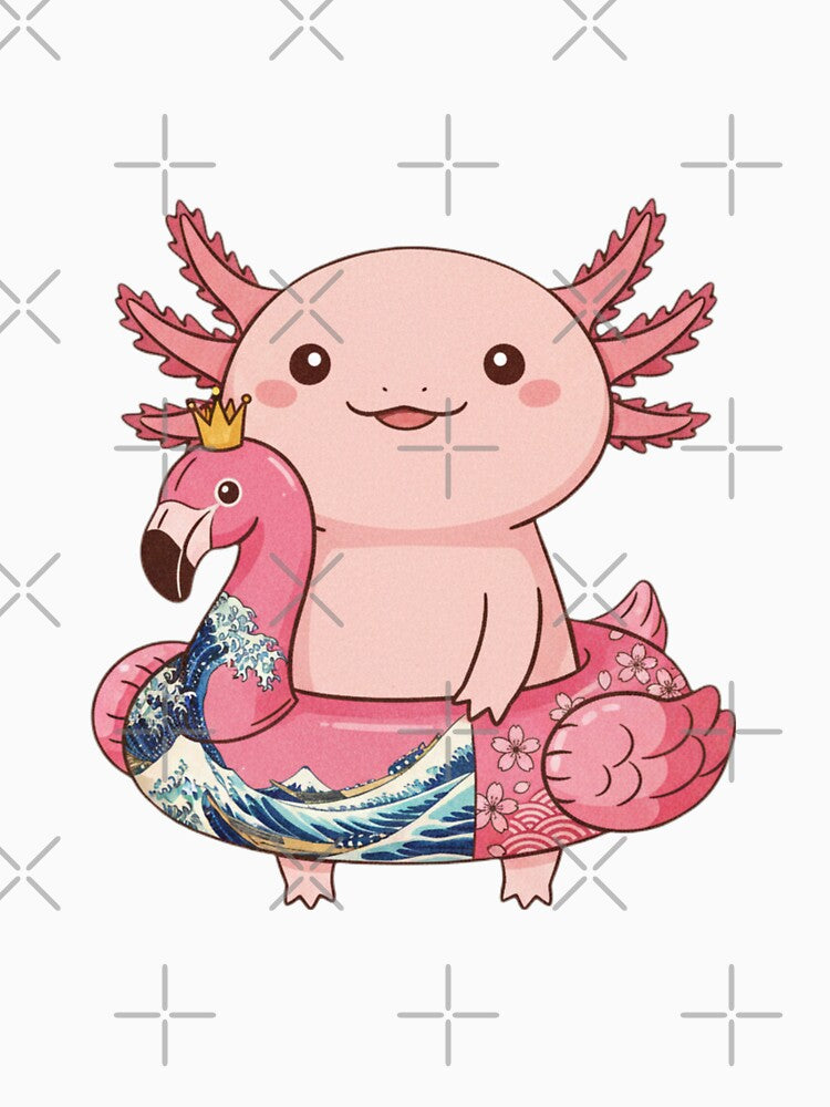 Axolotl flamingo floatie cute kawaii summer swimming pink by CheeseBlueprint