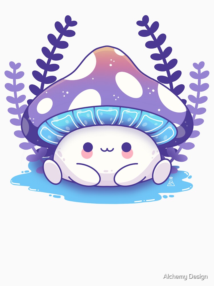 Cute Kawaii Mushroom Pastel Purple by Alchemy-Design-