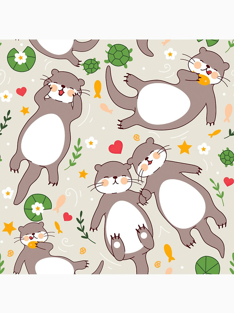 Cute Otters Gold Fishes by HauckClothing