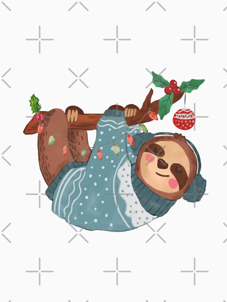 Cute Christmas Hanging Sloth by silviaol
