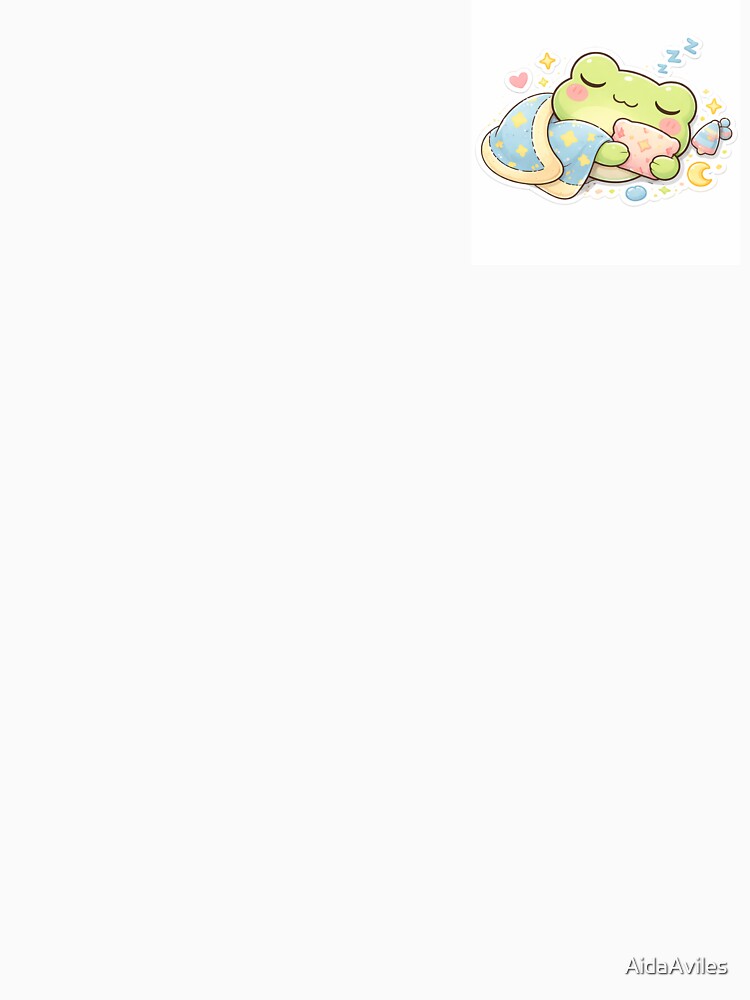 Kawaii Frog Sleeping with Pillow | Cute Sleepy Frog Sticker by AidaAviles