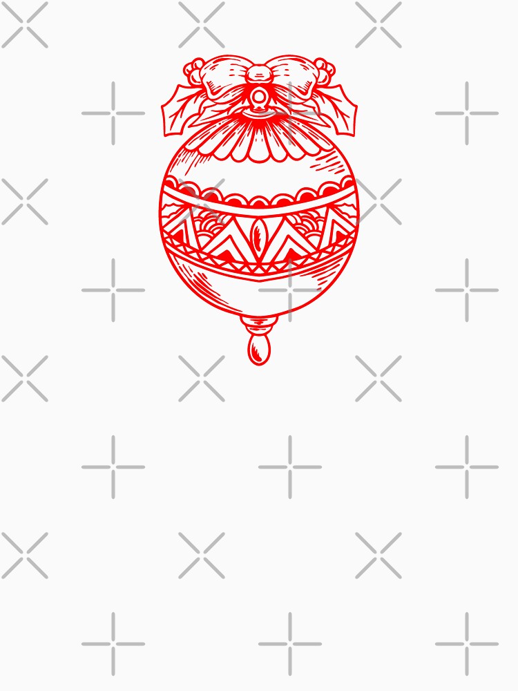 Red Vintage Christmas Ornament Design by pattern-archive