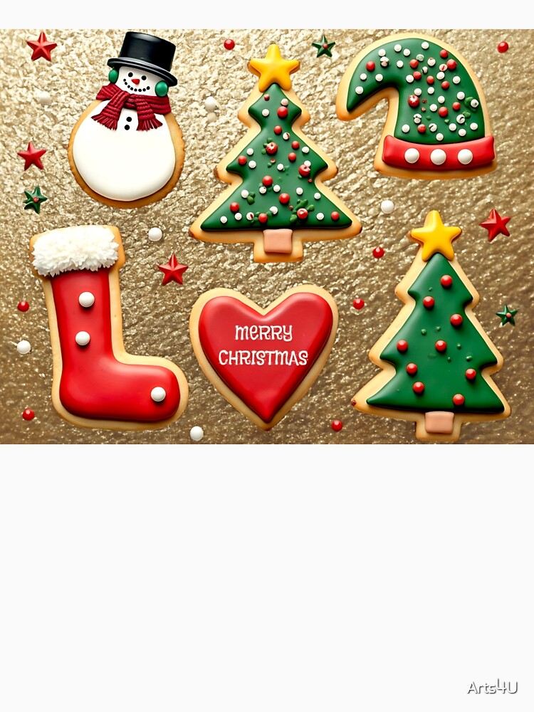 FROSTED CHRISTMAS COOKIES BAKING TREES SNOWMAN by Arts4U