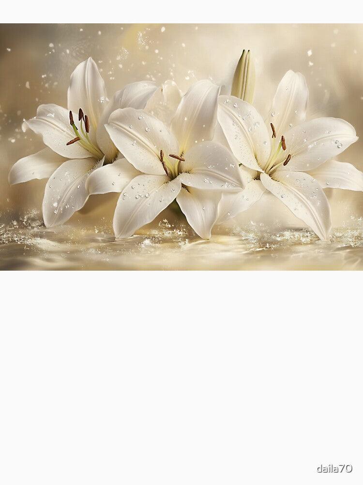 Luminous Lilies in Champagne Gold by daila70