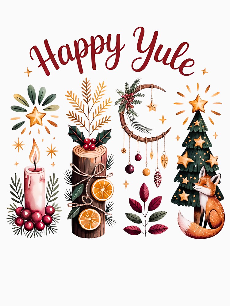Happy Yules, Pagan Christmas, Rustic Christmas, Nordic Yule, Cozy Winter, Yule Winter Solstice by LeonieAbbott