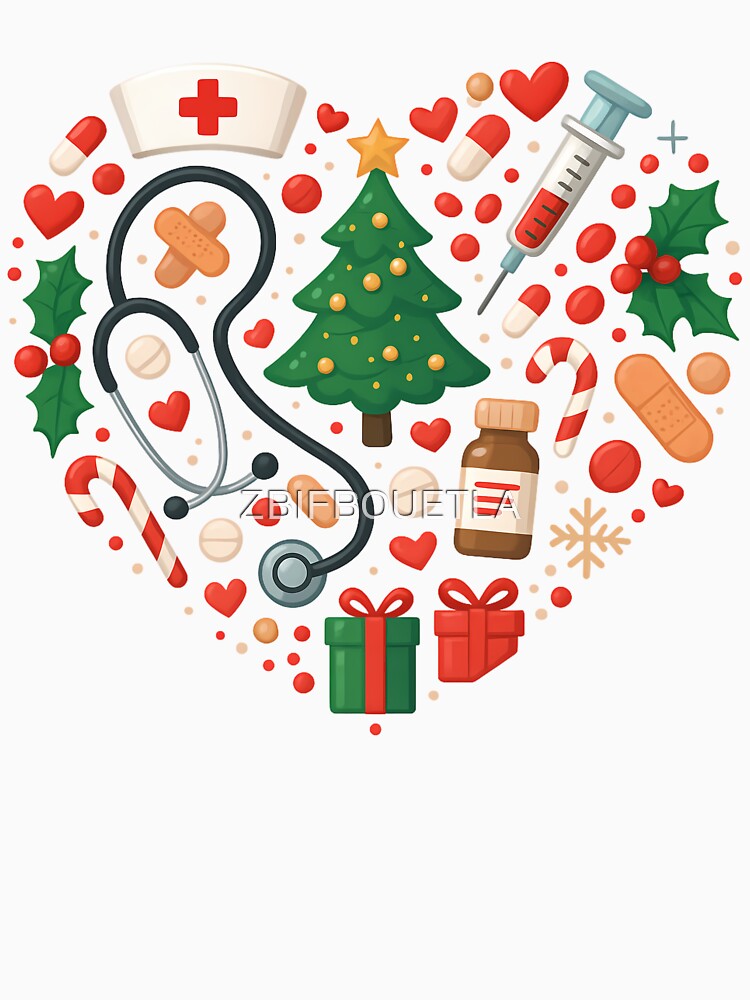 Christmas Nurse Heart - Holiday Medical by ZBIFBOUETLA