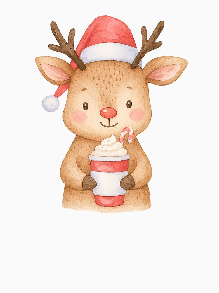 Fueled by Coffee & Christmas Cheer | Cute Reindeer Christmas T-Shirt for Coffee Lovers by Just You Tee | Say It Loud, Wear It Proud
