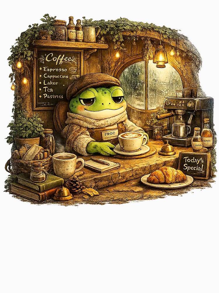 Morning Coffee Frog Aesthetic | Cozy Froggy Caffeine Lover by CustomizingGift