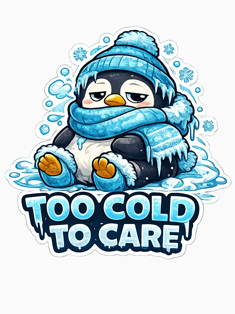 Too Cold To Care Cute Penguin Sticker by Herodestroyer