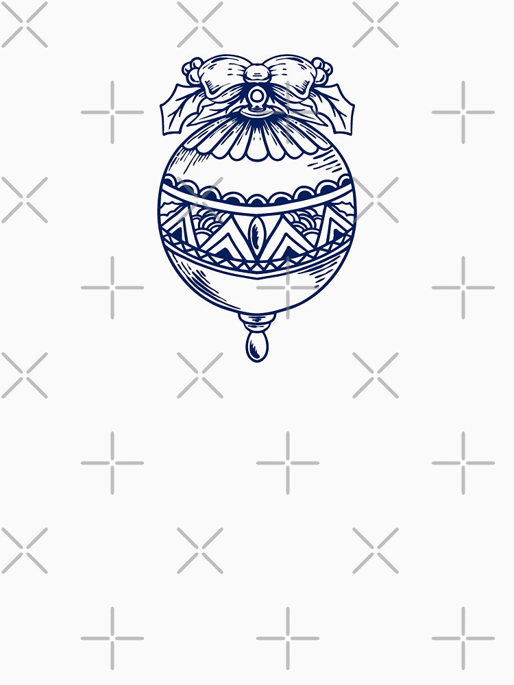 Navy Blue Vintage Christmas Ornament Design by pattern-archive