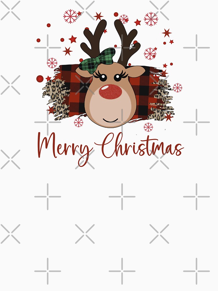 Cute Christmas Reindeer Face by HappyLifeCreate