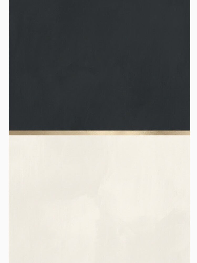 Gold Horizon - Minimalist Charcoal and Ivory Line Art by Zaramodo