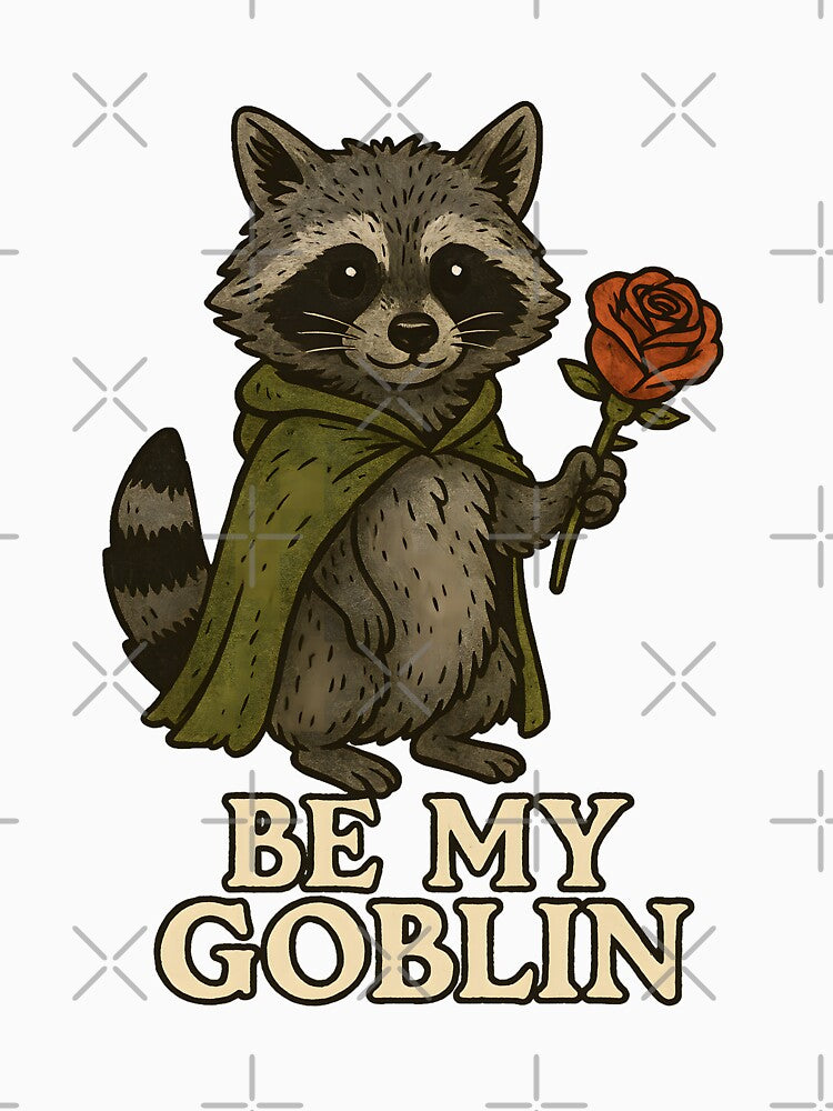 Romantic Raccoon in Goblincore Garden by inkNext