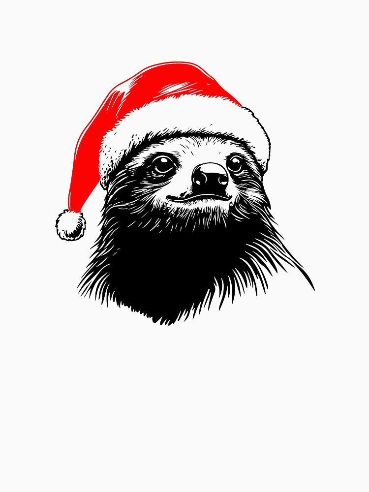 Sloth in Christmas Hat by JollyCritters