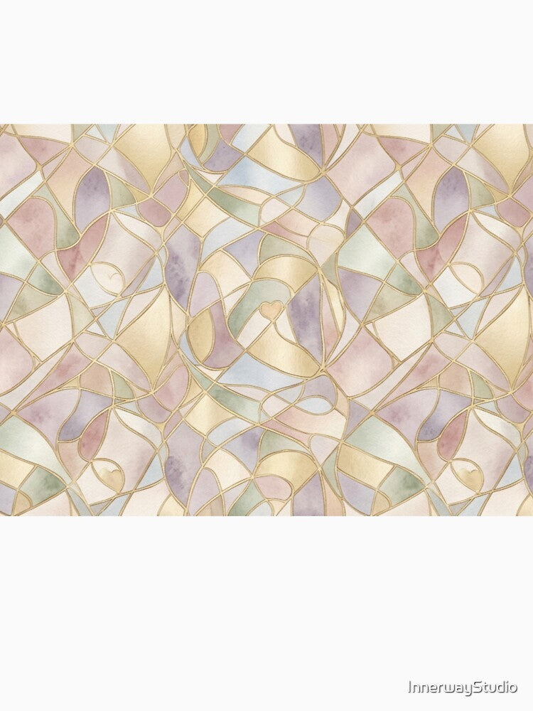 Luxury Pastel Mosaic Love Stained Glass Pattern by InnerwayStudio
