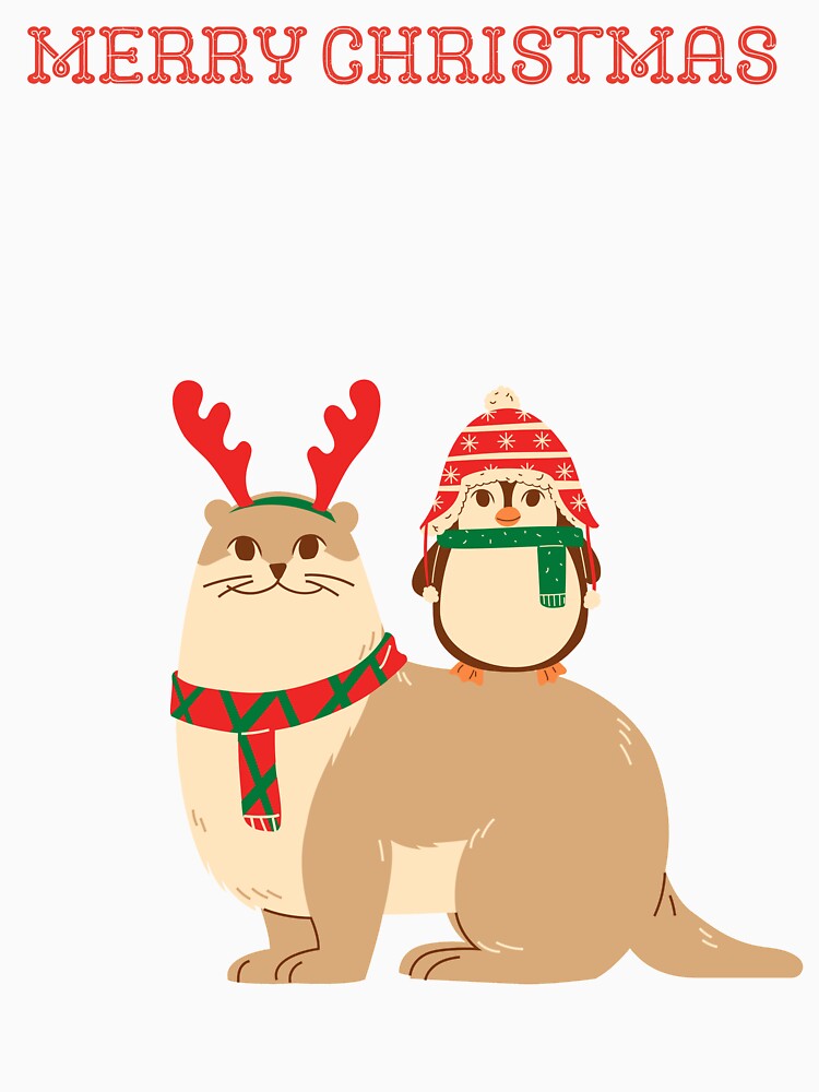 Cute Reindeer Otter with Penguin by Pandoras-Boxx