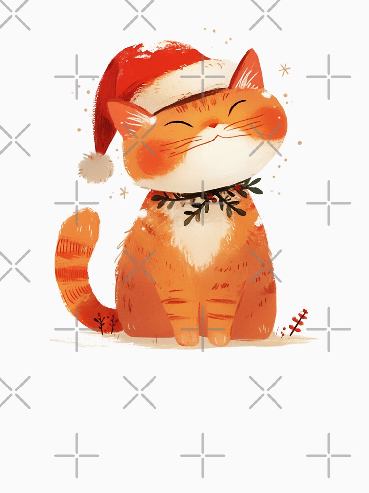Vintage festive Santa hat kitty cat by MendaciousMina
