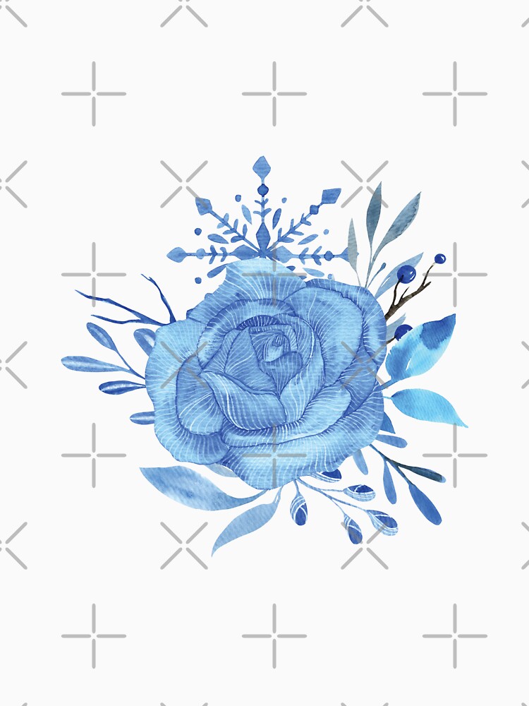 Blue aesthetic watercolor rose by pinkyfish1010
