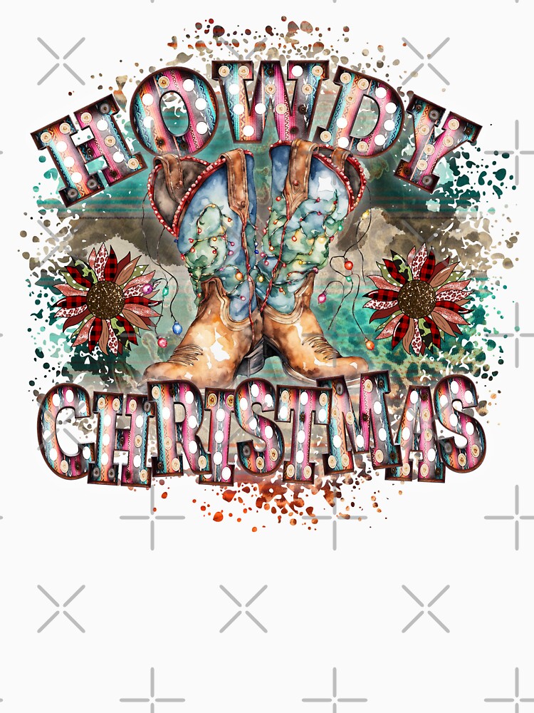 Copy of Howdy Christmas Western Boots Country Girl Cowboy Holiday by janellexyb