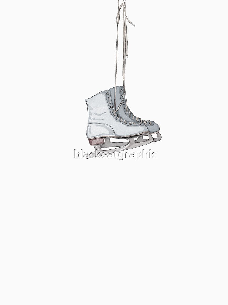 watercolor ice skating shoes by blackcatgraphic