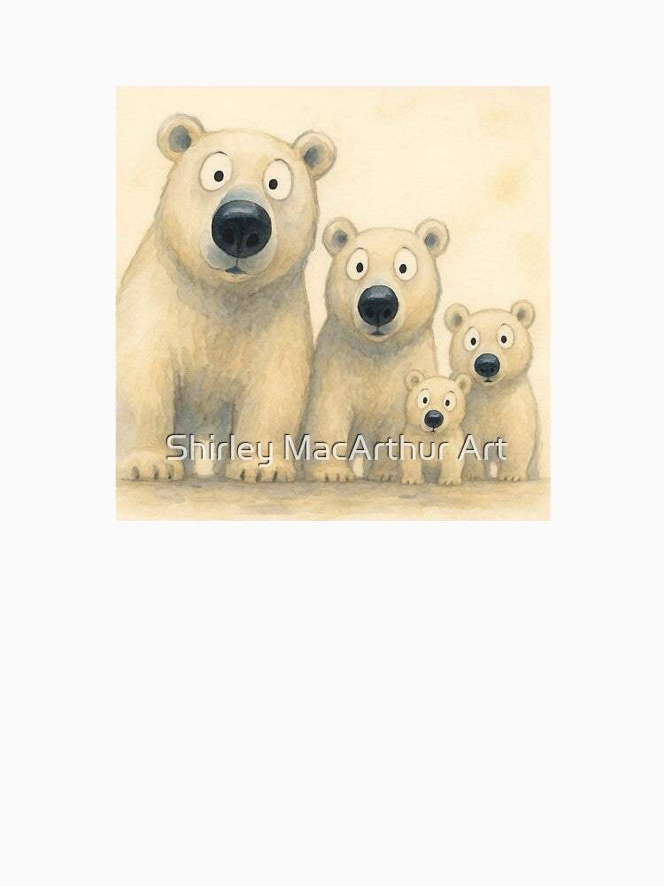 Cute Polar Bear Family ' JuST ViSiTiNG ' BY SHiRLeY MacARTHuR by Shirley MacArthur Art
