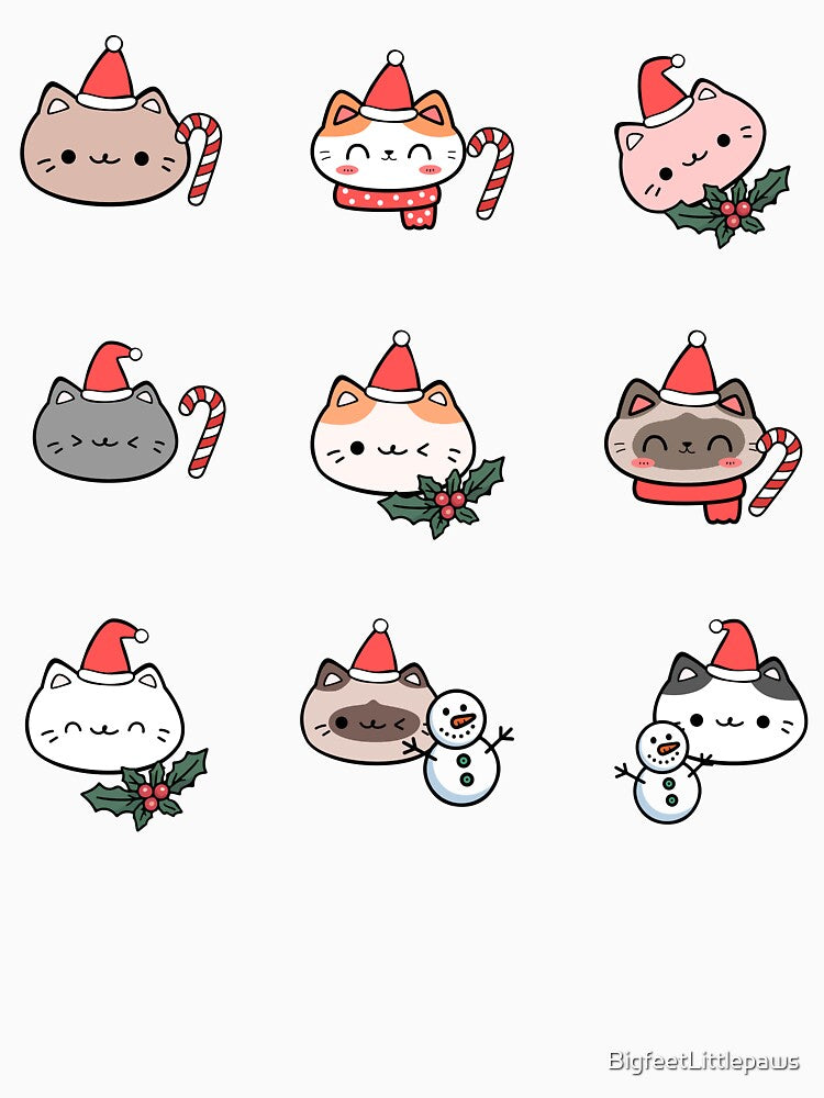 Christmas cat sticker pack by BigfeetLittlepaws