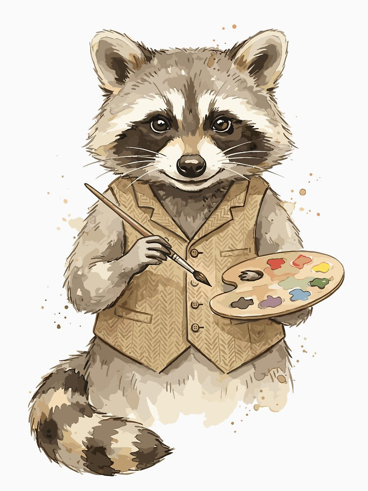 Light Academia: Painter Raccoon by bapupa