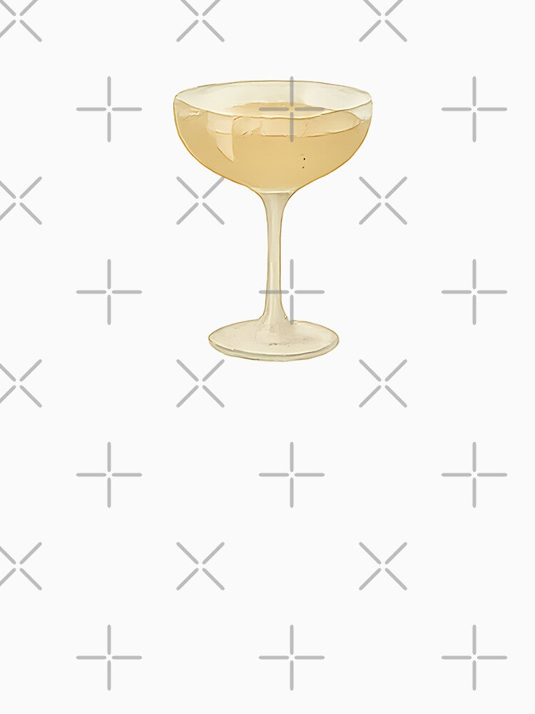 Champagne Coupe Illustration | Minimal Cocktail Aesthetic Art by TestingN-cap