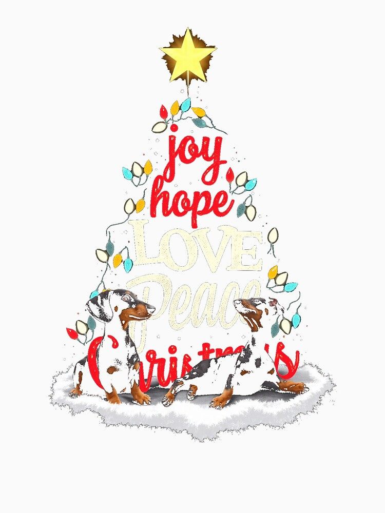 Dachshund Christmas Joy Hope Love Peace by lht6474