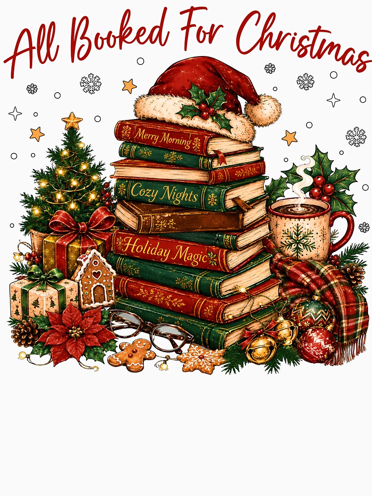 All Booked for Christmas Cozy Book Lover by varin-studio