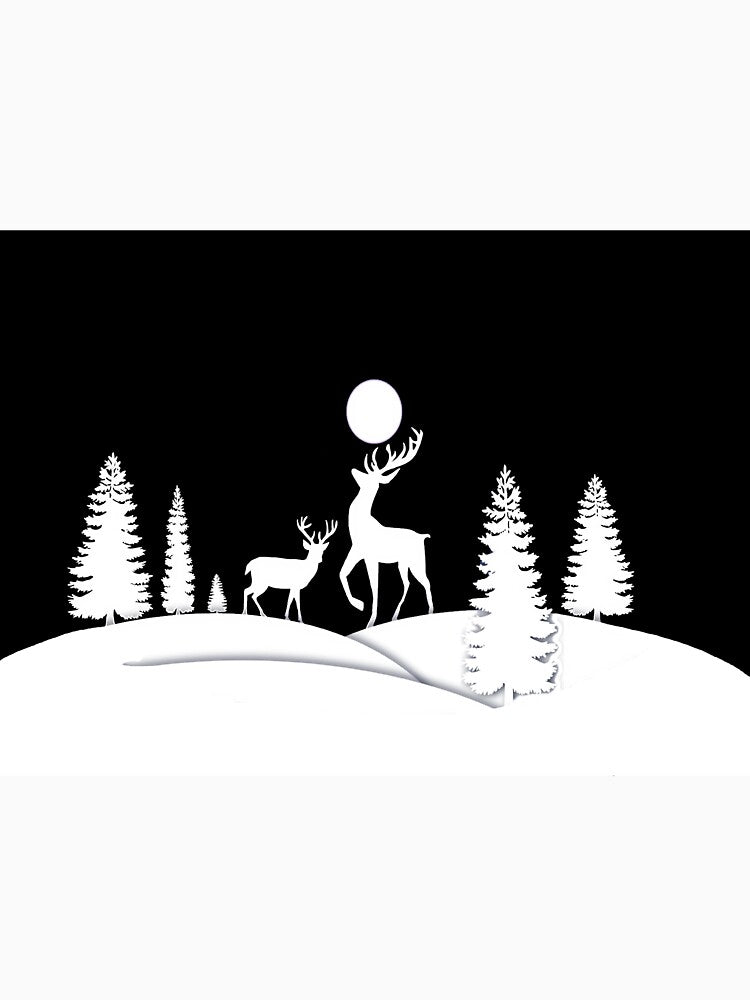 Winter Full Moon Deer by imphavok