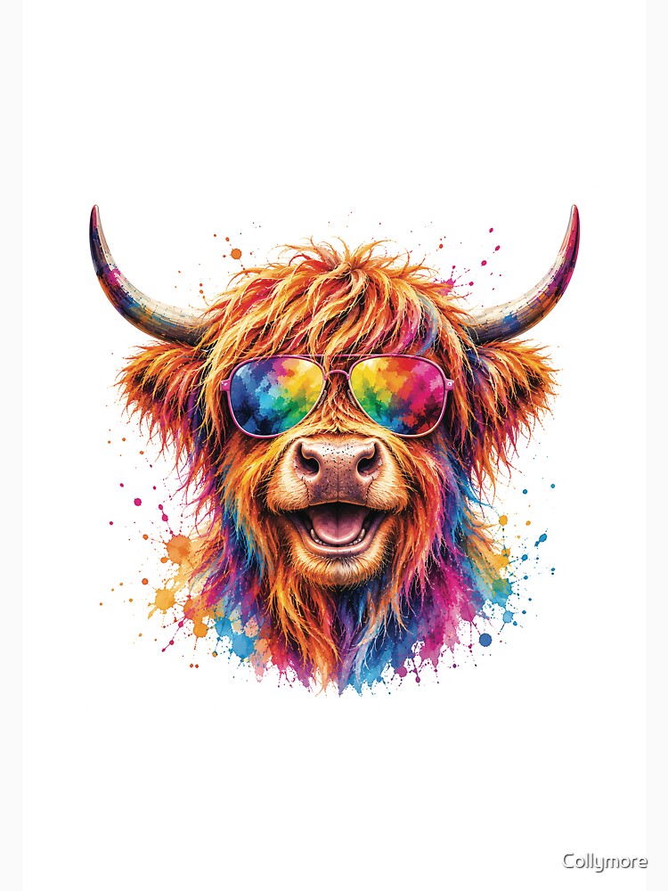 Abstract and Pop Art Highland Cow Painting by Collymore