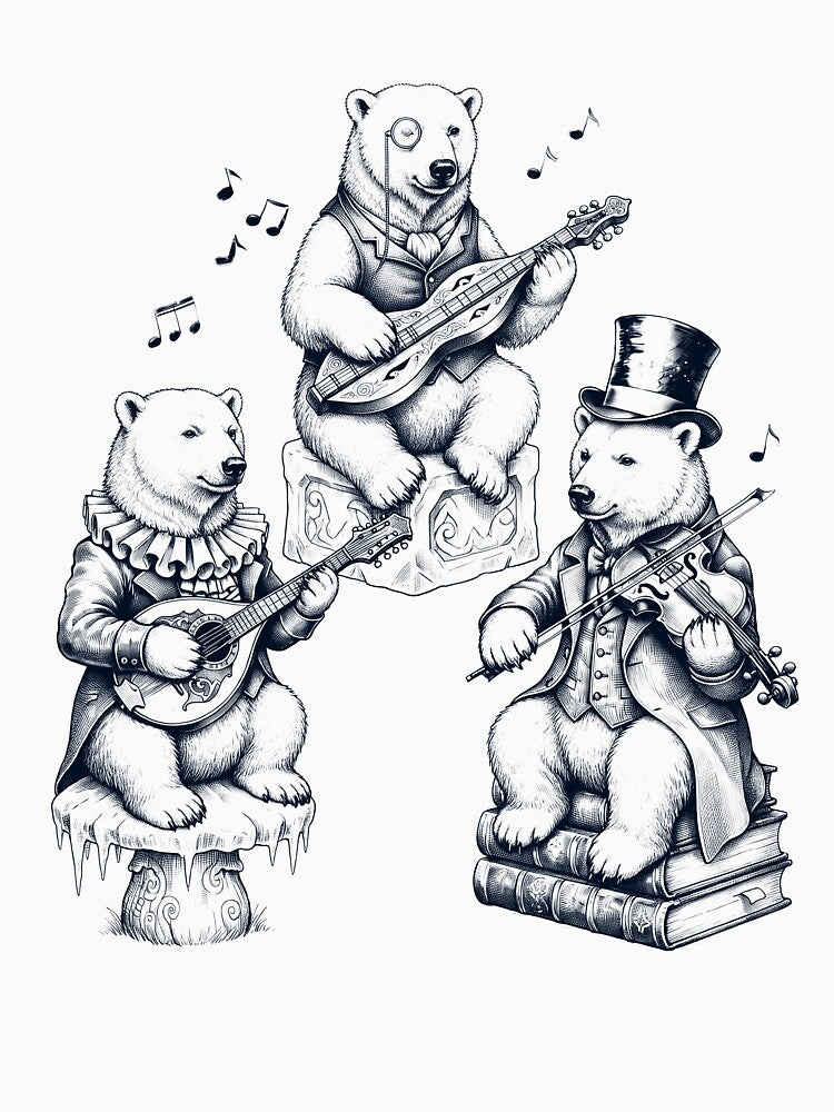 Vintage Polar Bear Music Instrument Animal Lover by dian-rody-crest