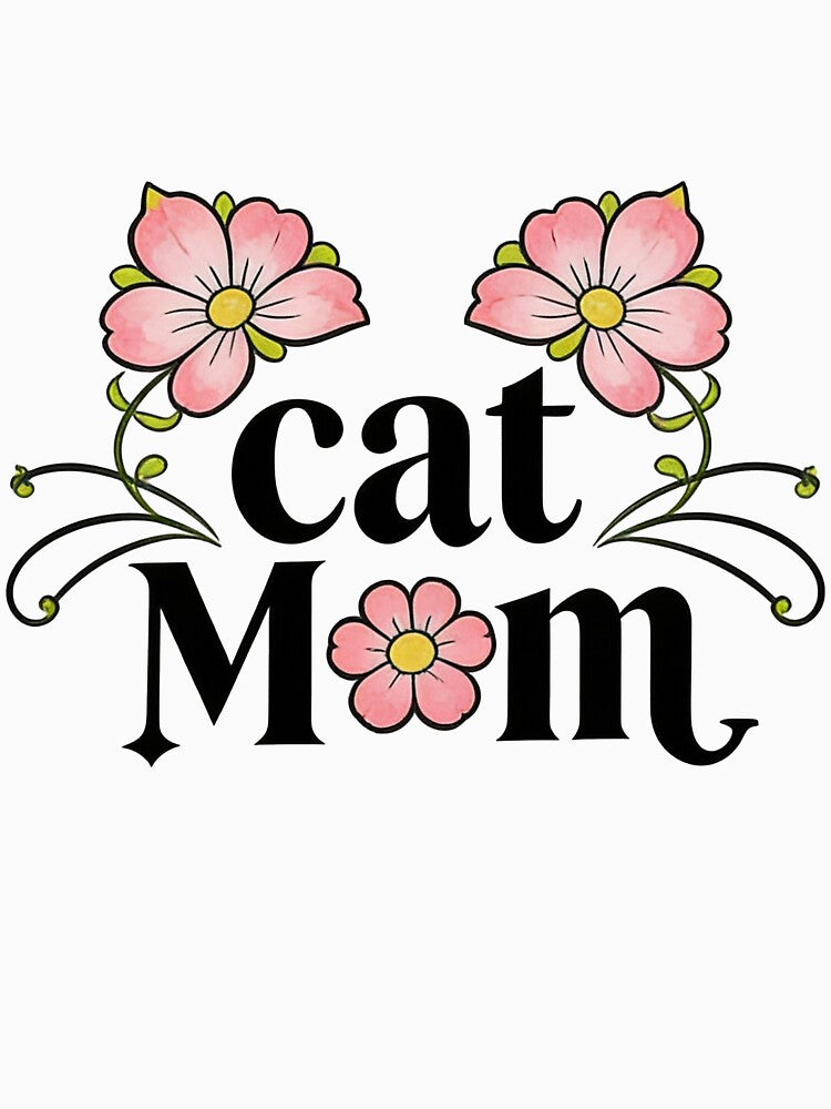 Cat Mom Floral Pink Flower Design by truongloc246