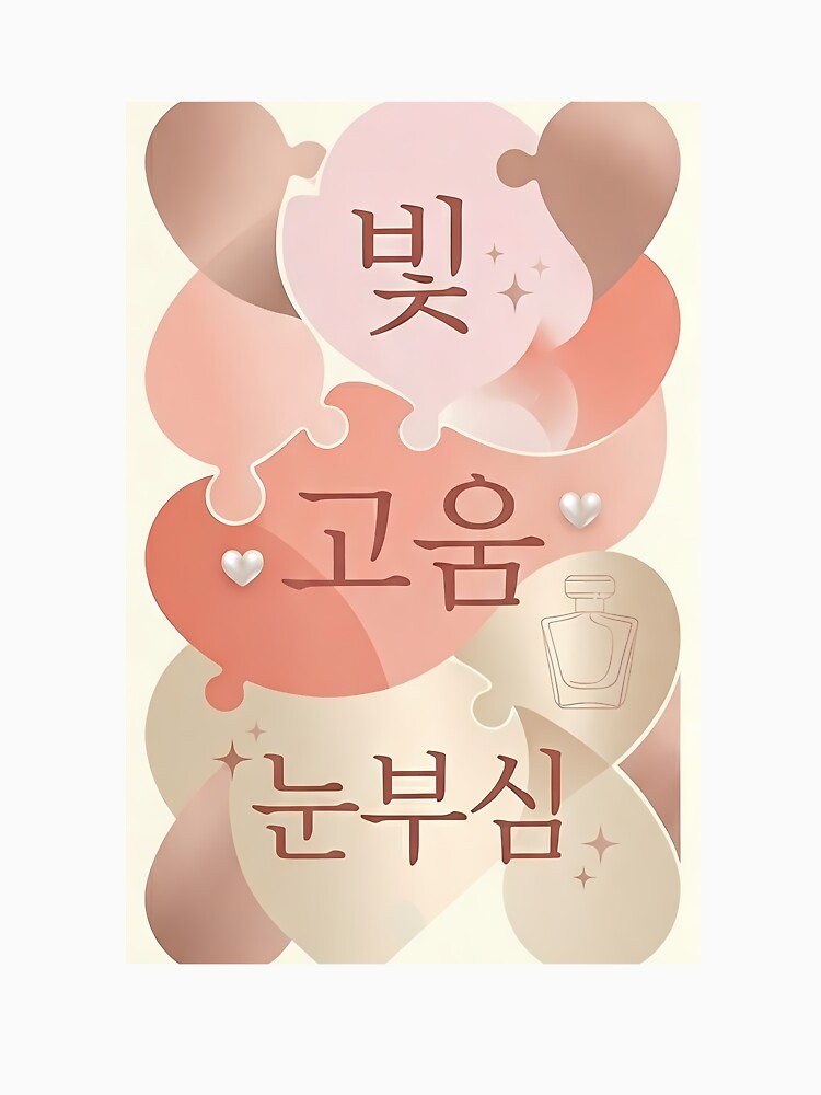 Aesthetic K-beauty Hangul Typography Poster - Bit Goum Nunbusim by SOOstudio73
