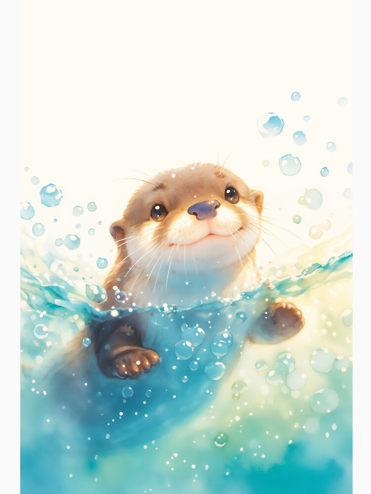 Happy Otter in an Aquatic Wonderland by AshiraCreations
