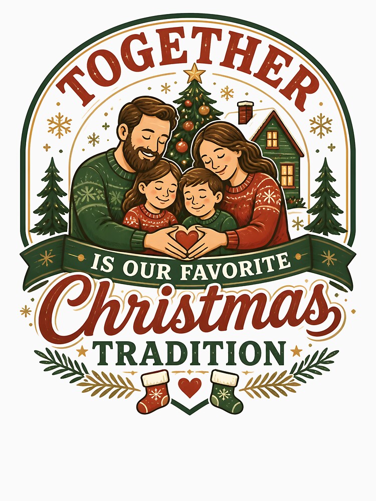 Together Is Our Favorite Christmas Tradition Christmas Family Holiday Gift by KristenosNehk