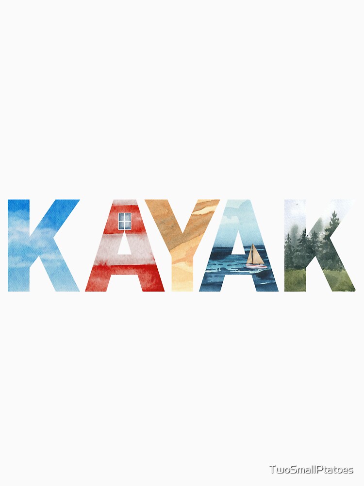 KAYAK - Coastal Lettering with Sailboat by TwoSmallPtatoes