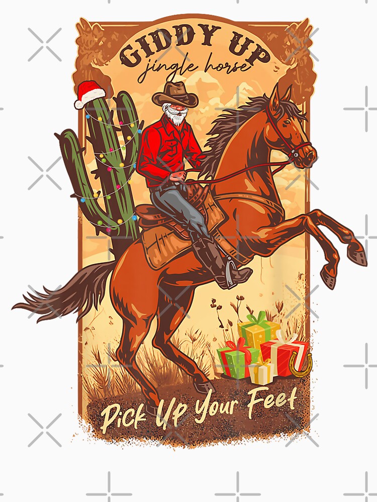 Giddy Up Jingle Horse Pick Up Your Feet Retro Western Xmas by NetlandWewerka