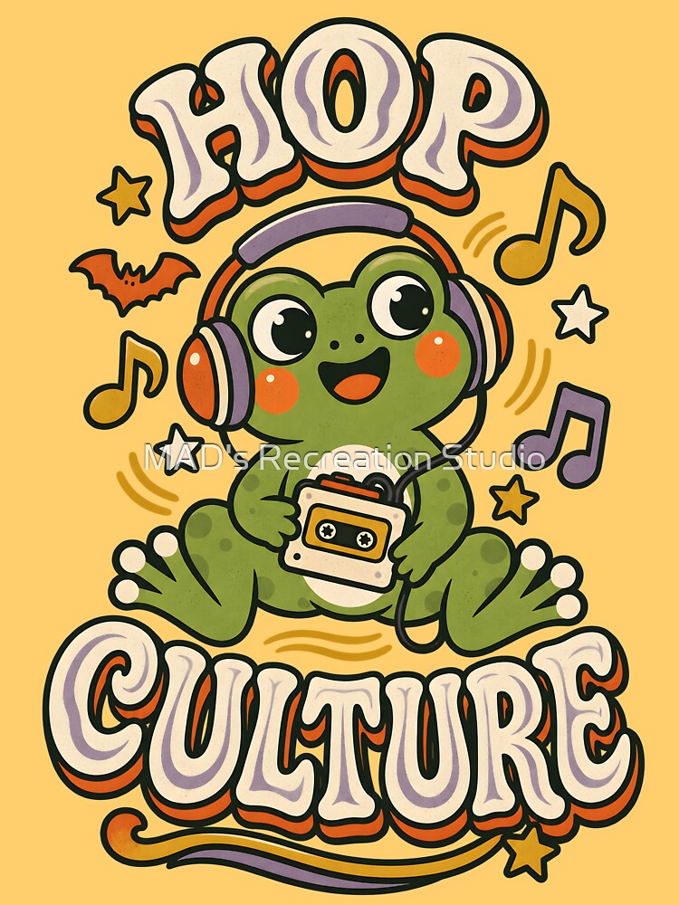 Hop Culture – Retro Music Frog by  MAD's Recreation Studio