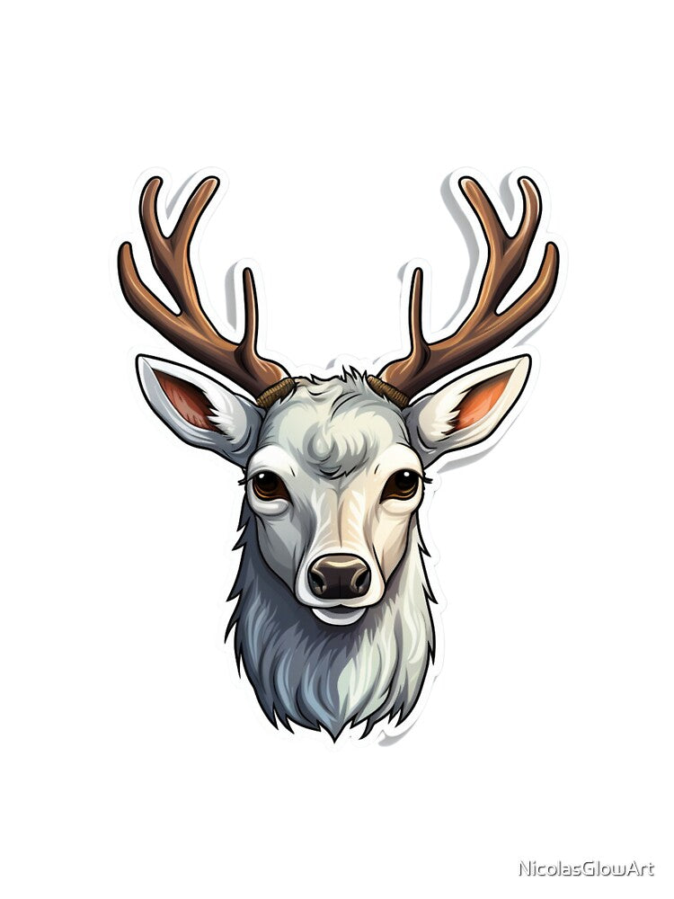 Winter Reindeer | Sticker, T-Shirt by NicolasGlowArt