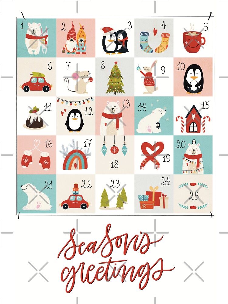 Christmas greeting with the calendar of the 25 days to Christmas in December by marina63