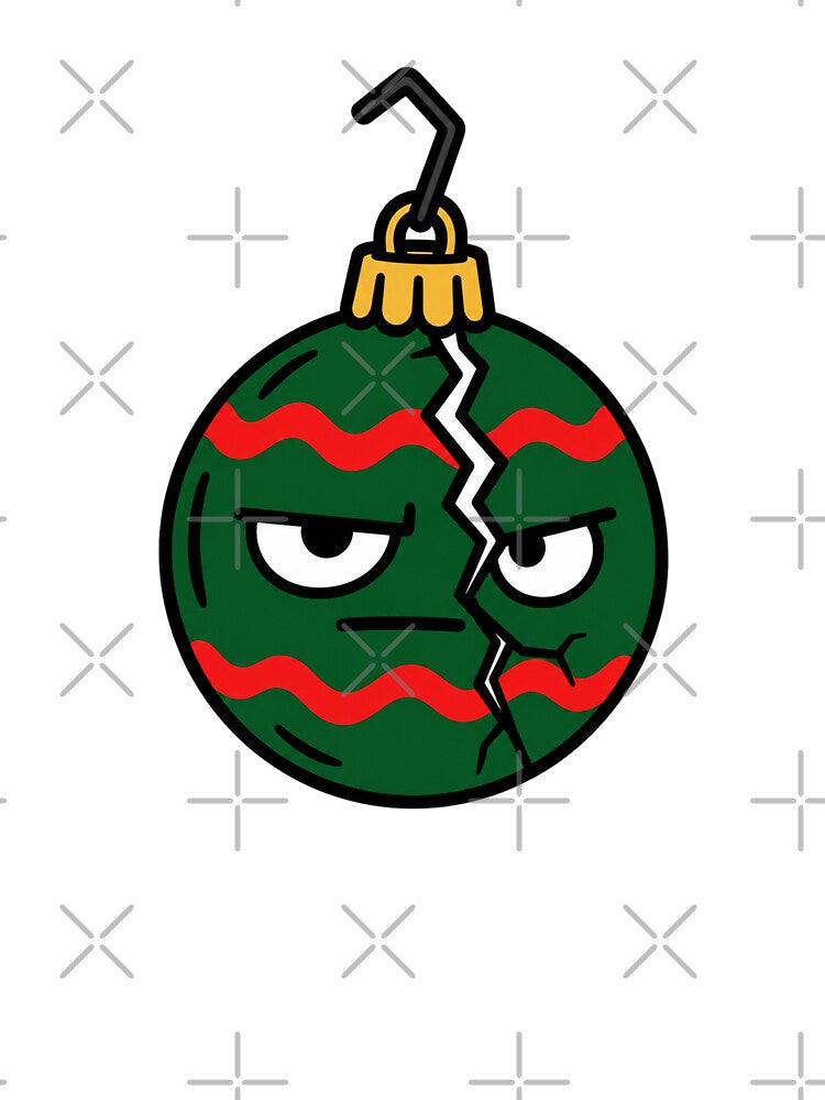 Anti Christmas Unimpressed Cracked Bauble by Alphakenon