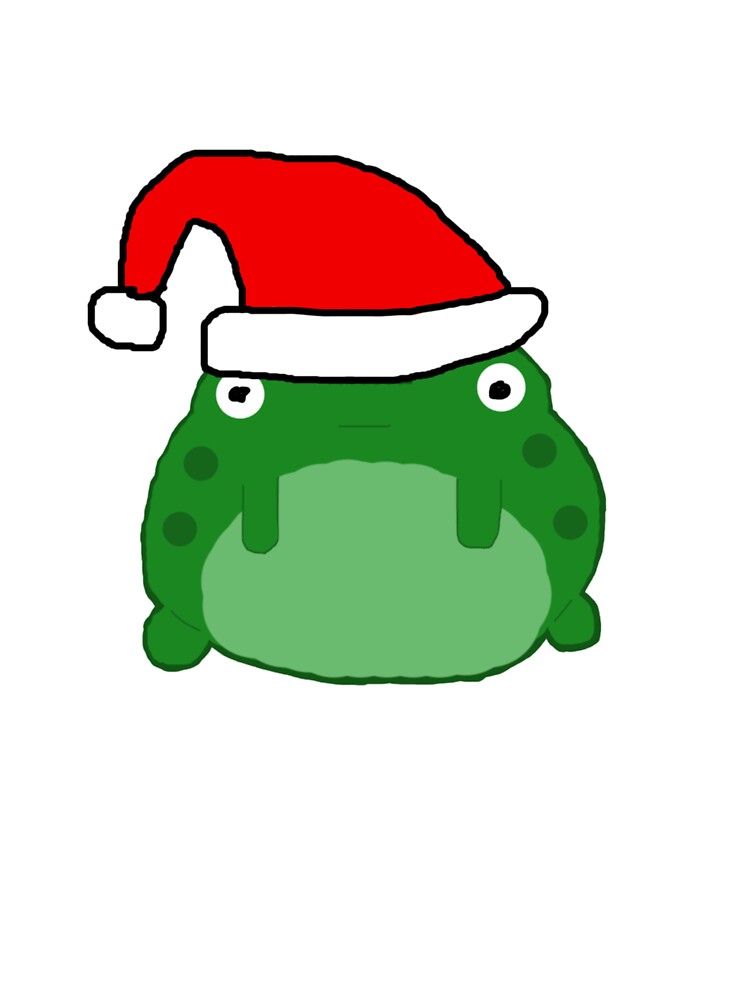 poorly drawn christmas frog green background by rj1776