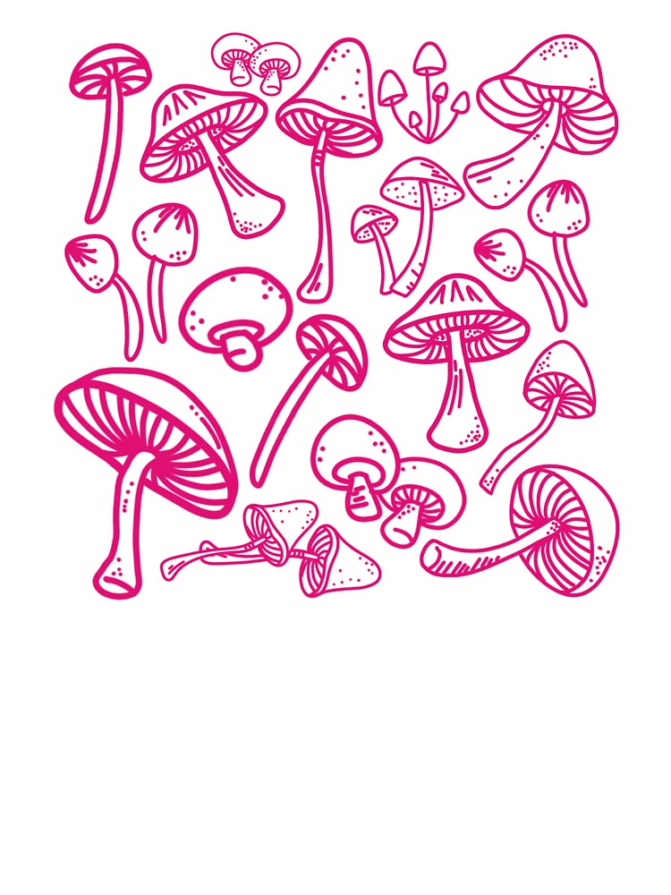 hot pink mushroom design by JustArt88