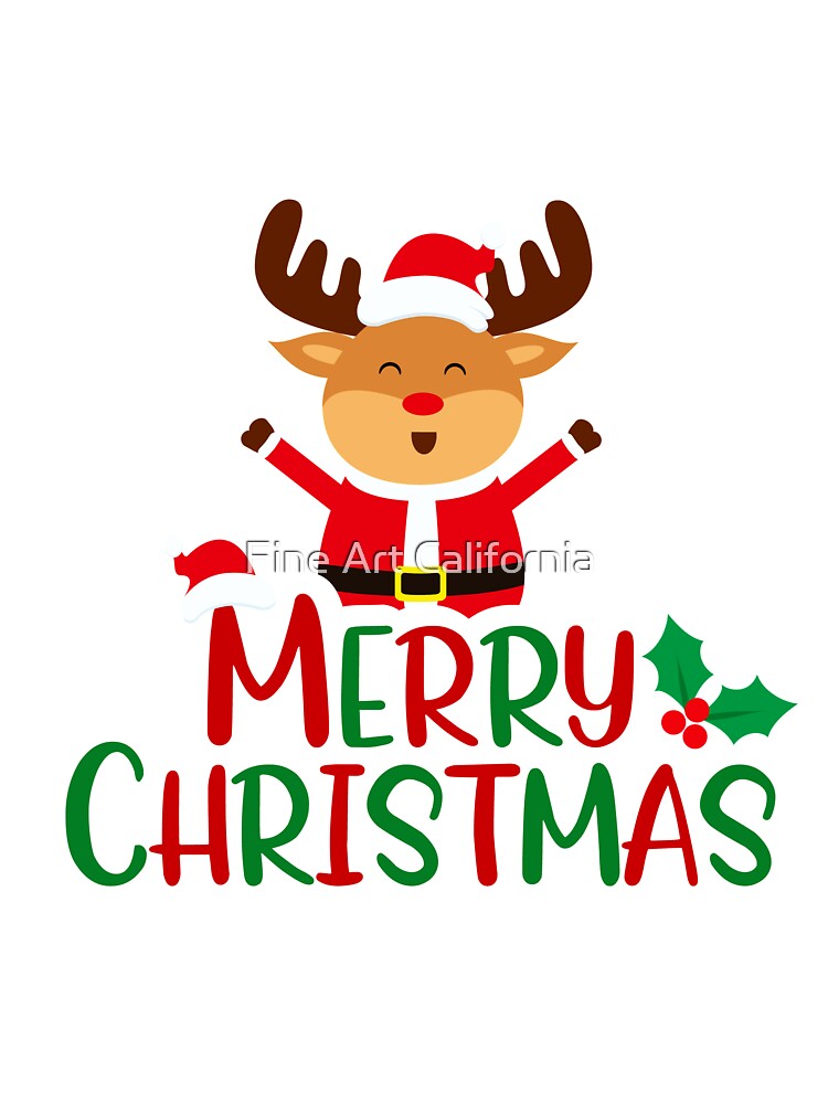 Merry Christmas And Reindeer by Fine Art California